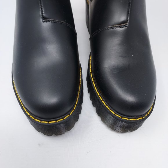 Dr. Martens Rometty II Zip Heeled Chelsea Platform Black Lug Boots - Picture 7 of 12